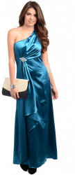Rochie Asimetrica Maxi Cocktail Glamour Eleganta Albastra 