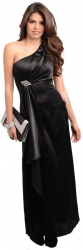 Rochie Asimetrica Maxi Cocktail Glamour Eleganta Neagra 
