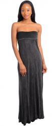Rochie Maxi Neagra Fara Bretele Romantica 
