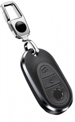 Husa aluminiu cu piele negru pentru cheie Mercedes C Class S Class W206 W223 S350 S400 S450 S500 C200 C260 2021 