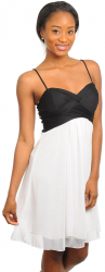Rochie Alb Negru Bretele Spaghetti Linia Gatului Inima Dulce S L 