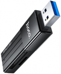 Cititor de Carduri USB TF SD Hoco Mindful HB20 Negru 