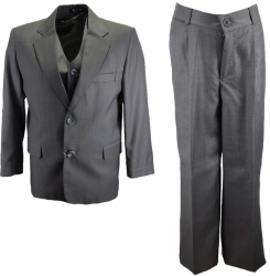 Costum elegant 3 piese pentru baieti LA Kids 25-CC-116-122-cm Gri 