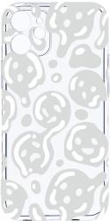 Husa Bestcase comp cu Apple iPhone 11 Gray Acid Smiley 2MM Soft Silicon prot cam T 1000 