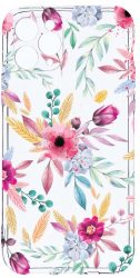 Husa Bestcase comp cu Apple iPhone 11 Pro Max Happy Flowers 2MM Soft Silicon prot cam T 69 