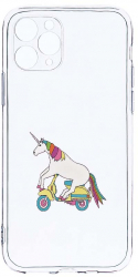 Husa Bestcase comp cu Apple iPhone 11 Pro Unicorn On The Road 2MM Soft Silicon prot cam T 528 