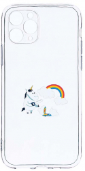 Husa Bestcase comp cu Apple iPhone 11 Pro Unicorn Rainbow 2MM Soft Silicon prot cam T 527 