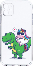 Husa Bestcase comp cu Apple iPhone 12 Mini Dino Rider Unicorn 2MM Soft Silicon prot cam T 993 