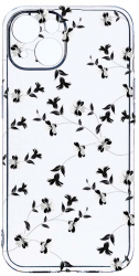 Husa Bestcase comp cu Apple iPhone 14 Plus Black Flower 2MM Soft Silicon prot cam T 128 