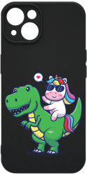 Husa Bestcase comp cu Apple iPhone 13 Mini Dino Rider Unicorn Slim Microfibra prot cam PB 993 