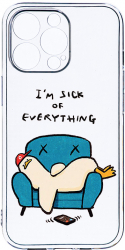 Husa Bestcase comp cu Apple iPhone 14 Pro Im Sick Of Everything 2MM Soft Silicon prot cam T 1017 