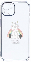 Husa Bestcase comp cu Apple iPhone 14 Plus Unicorn - I Dont Care 2MM Soft Silicon prot cam T 524 