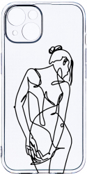 Husa Bestcase comp cu Apple iPhone 13 Woman Lineart 2MM Soft Silicon prot cam T 1062 
