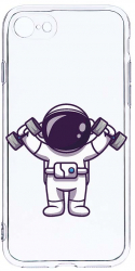 Husa Bestcase comp cu Apple iPhone 8 / iPhone 7 Astronaut Gym 2MM Soft Silicon prot cam T 778 