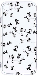 Husa Bestcase comp cu Apple iPhone SE 3 Black Flower 2MM Soft Silicon prot cam T 128 