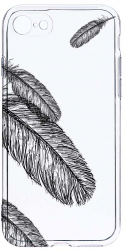 Husa Bestcase comp cu Apple iPhone SE 3 Feathers BW 2MM Soft Silicon prot cam T 18 
