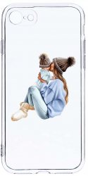 Husa Bestcase comp cu Apple iPhone SE 3 Girl Mom With a Boy 2MM Soft Silicon prot cam T 562 