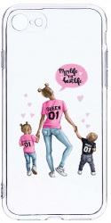 Husa Bestcase comp cu Apple iPhone SE 2 Mom Life Boy And Girl 2MM Soft Silicon prot cam T 557 