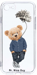 Husa Bestcase comp cu Apple iPhone 8 / iPhone 7 Nice Guy - Teddy Bear 2MM Soft Silicon prot cam T 934 