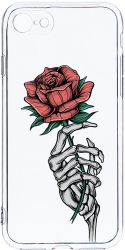 Husa Bestcase comp cu Apple iPhone 8 / iPhone 7 Rose In Skeleton Hand 2MM Soft Silicon prot cam T 1023 