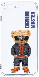 Husa Bestcase comp cu Apple iPhone 8 Plus / iPhone 7 Plus Denim Master - Teddy Bear 2MM Soft Silicon prot cam T 927 