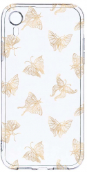 Husa Bestcase comp cu Apple iPhone XR Gold Butterfly 2MM Soft Silicon prot cam T 919 