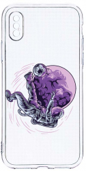 Husa Bestcase comp cu Apple iPhone XS / iPhone X Astronaut Football 2MM Soft Silicon prot cam T 833 