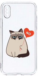 Husa Bestcase comp cu Apple iPhone XS / iPhone X Meme - Grumpy Says No 2MM Soft Silicon prot cam T 657 