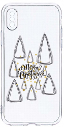 Husa Bestcase comp cu Apple iPhone XS / iPhone X Minimalist Merry Christmas 2MM Soft Silicon prot cam T 870 