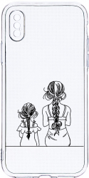 Husa Bestcase comp cu Apple iPhone XS / iPhone X Mom And Daughter 2MM Soft Silicon prot cam T 1048 