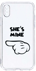 Husa Bestcase comp cu Apple iPhone XS / iPhone X Shes Mine 2MM Soft Silicon prot cam T 106 