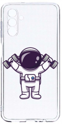 Husa Bestcase comp cu Samsung Galaxy A04s Astronaut Gym 2MM Soft Silicon prot cam T 778 
