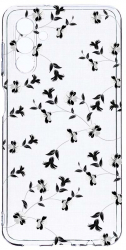Husa Bestcase comp cu Samsung Galaxy A04s Black Flower 2MM Soft Silicon prot cam T 128 