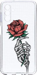 Husa Bestcase comp cu Samsung Galaxy A04s Rose In Skeleton Hand 2MM Soft Silicon prot cam T 1023 