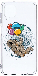 Husa Bestcase comp cu Samsung Galaxy A12 / Galaxy M12 / Galaxy F12 Happy Astronaut 2MM Soft Silicon prot cam T 773 