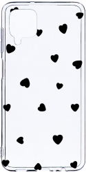 Husa Bestcase comp cu Samsung Galaxy A12 / Galaxy M12 / Galaxy F12 Heart Pattern 2MM Soft Silicon prot cam T 1041 
