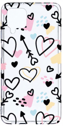 Husa Bestcase comp cu Samsung Galaxy A12 / Galaxy M12 / Galaxy F12 Love Symbols 2MM Soft Silicon prot cam T 764 