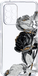 Husa Bestcase comp cu Samsung Galaxy A13 4G Black Rose 2MM Soft Silicon prot cam T 990 