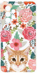 Husa Bestcase comp cu Samsung Galaxy A53 5G Cat and Flowers 2MM Soft Silicon prot cam T 638 