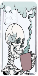 Husa Bestcase comp cu Samsung Galaxy A52 4G / Galaxy A52 5G Skull 2MM Soft Silicon prot cam T 252 