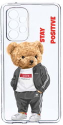 Husa Bestcase comp cu Samsung Galaxy A52 4G / Galaxy A52 5G Stay Positive - Teddy Bear 2MM Soft Silicon prot cam T 926 