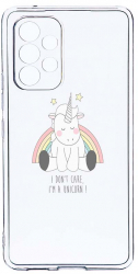 Husa Bestcase comp cu Samsung Galaxy A53 5G Unicorn - I Dont Care 2MM Soft Silicon prot cam T 524 