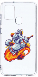Husa Bestcase comp cu Samsung Galaxy A21s Astronaut 2MM Soft Silicon prot cam T 830 
