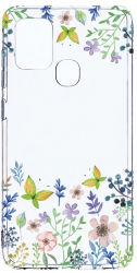 Husa Bestcase comp cu Samsung Galaxy A21s Butterfly Flowers 2MM Soft Silicon prot cam T 95 