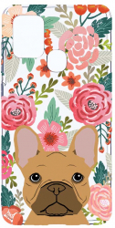 Husa Bestcase comp cu Samsung Galaxy A21s Dog and Flowers 2MM Soft Silicon prot cam T 637 
