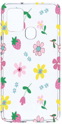 Husa Bestcase comp cu Samsung Galaxy A21s Flowers 2MM Soft Silicon prot cam T 687 