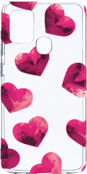 Husa Bestcase comp cu Samsung Galaxy A21s Heart Pattern 2MM Soft Silicon prot cam T 987 