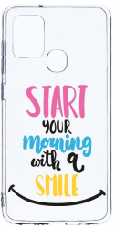 Husa Bestcase comp cu Samsung Galaxy A21s Smile At Morning 2MM Soft Silicon prot cam T 47 
