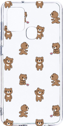 Husa Bestcase comp cu Samsung Galaxy A21s Teddy Bear Pattern 2MM Soft Silicon prot cam T 970 