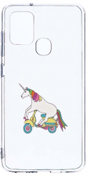 Husa Bestcase comp cu Samsung Galaxy A21s Unicorn On The Road 2MM Soft Silicon prot cam T 528 